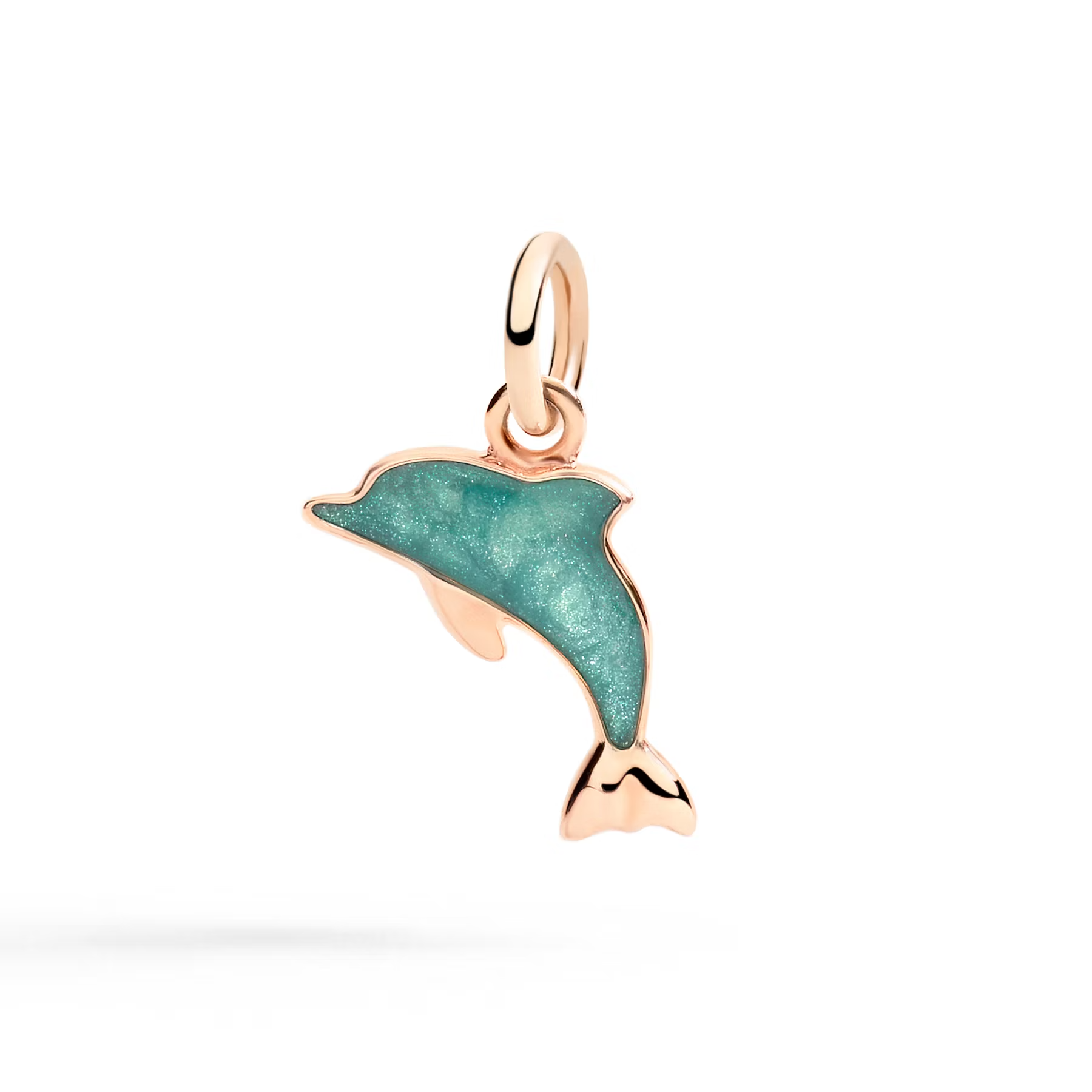 DoDo Dolphin Charm in Blue Mother of Pearl Enamel DMC4010-DOLPS-EPT9R