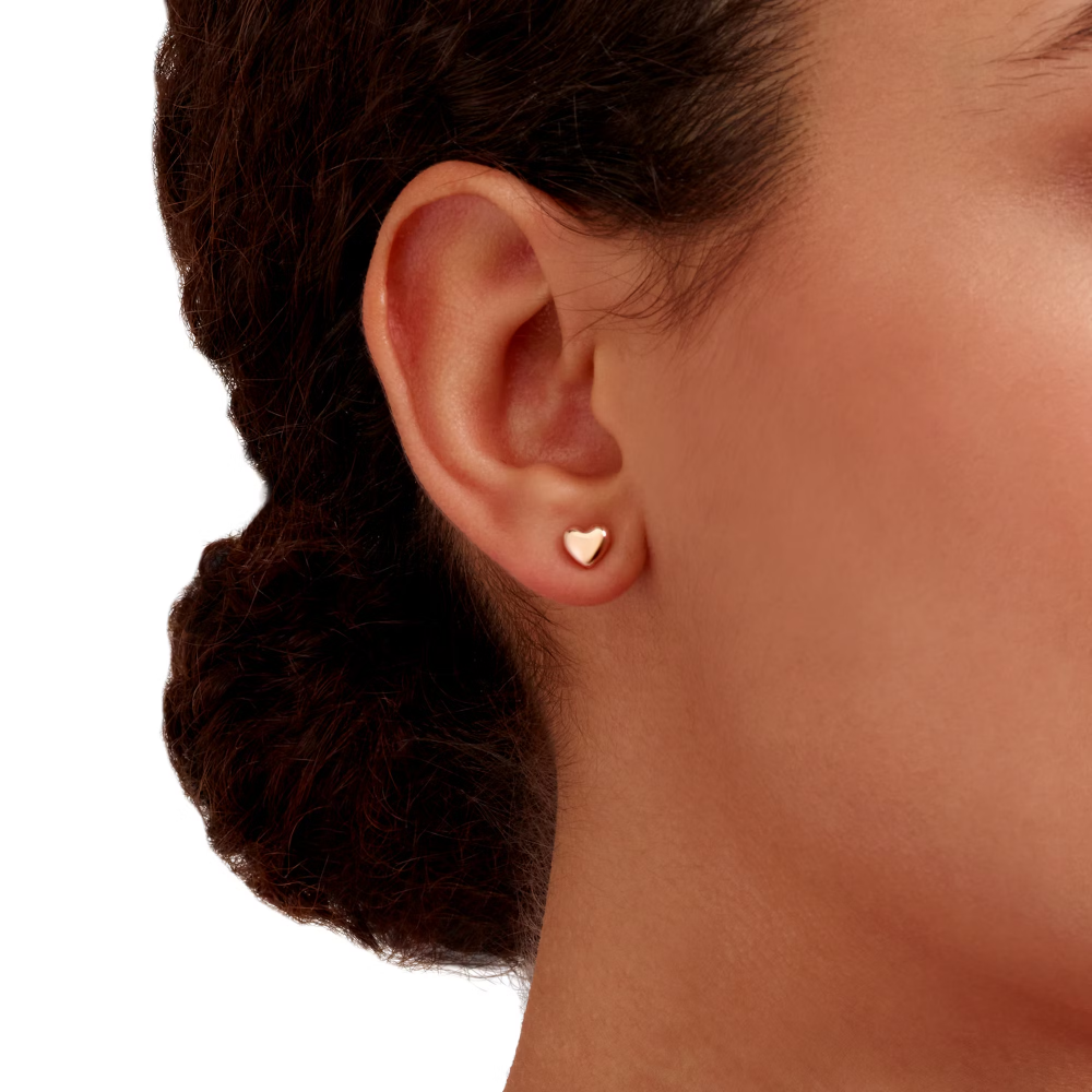 DoDo Earrings HEART Studs in 9kt Rose Gold