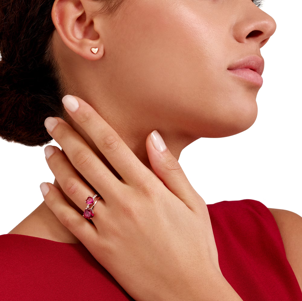 DoDo Earrings HEART Studs in 9kt Rose Gold