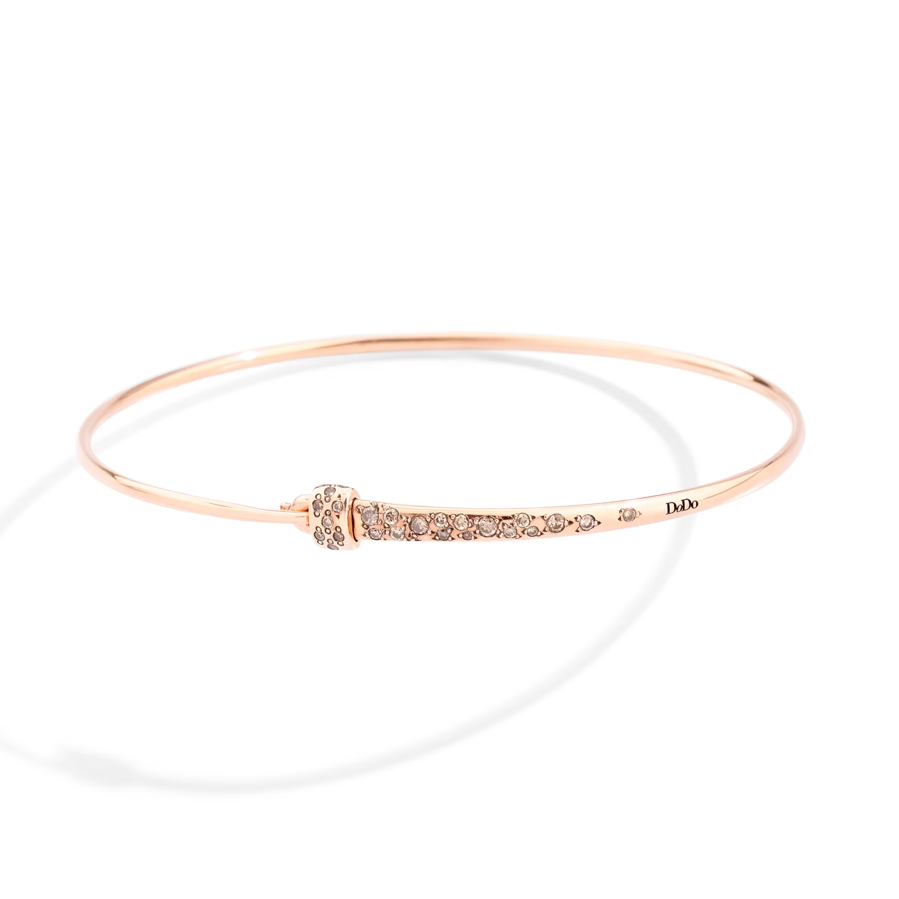 DoDo Essentials Bangle Rose Gold Brown Diamonds DBC0006-BANGL-DBR9R