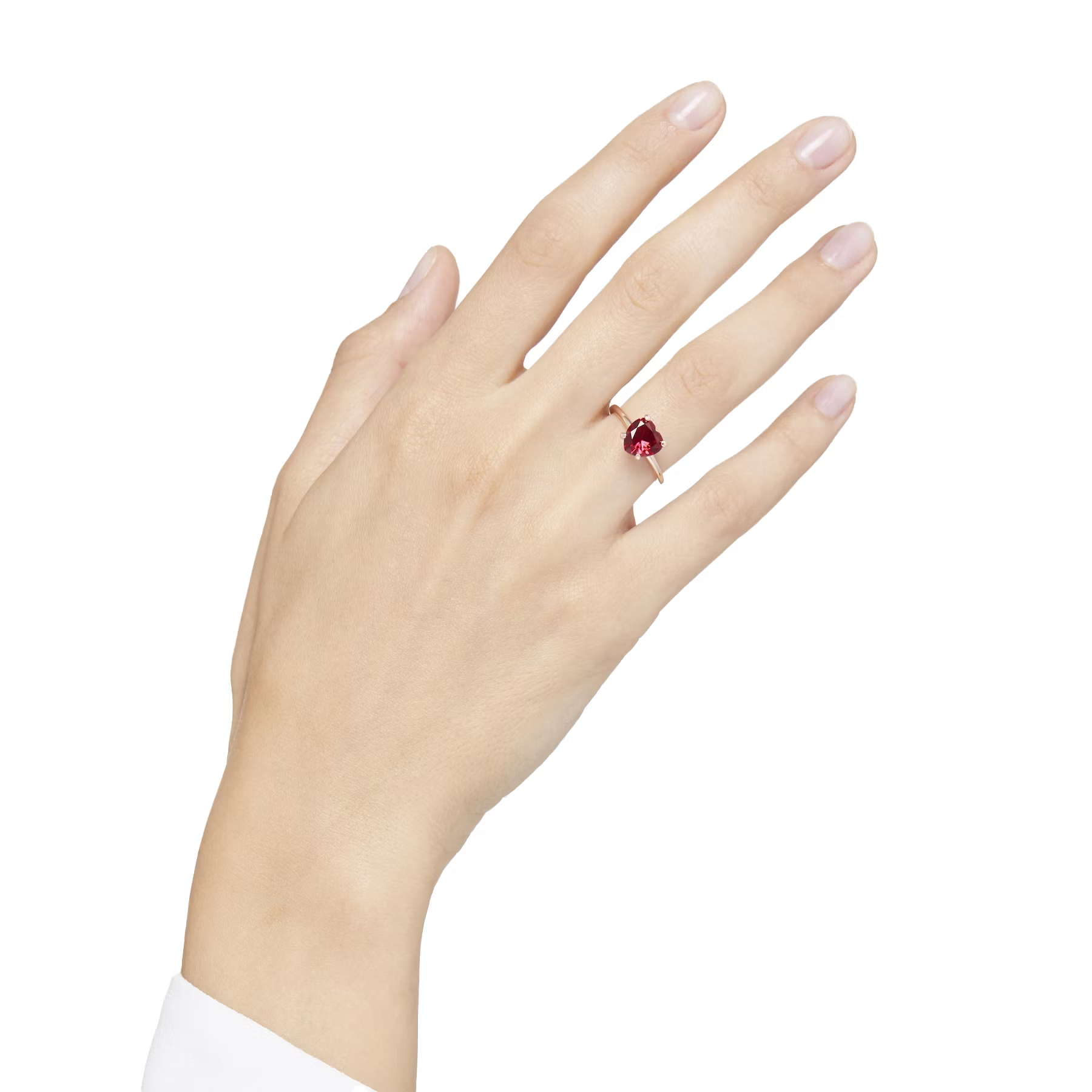 DoDo Heart Ring in 9K Rose Gold and Synthetic Ruby