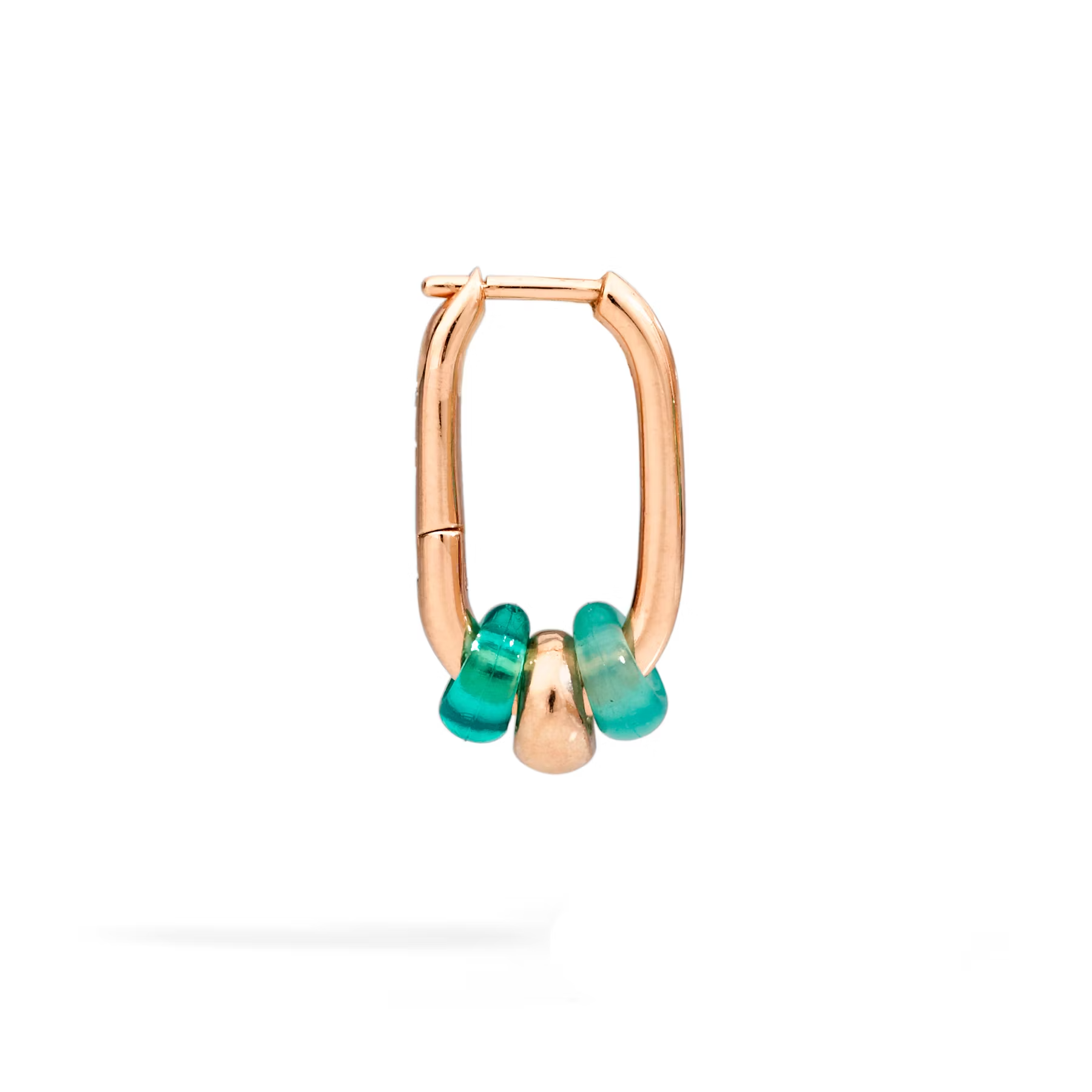 DoDo RONDELLE 9k Rose Gold Hoop Earrings with Recycled Plastic Beads DHC2005-RONDE-VERAG