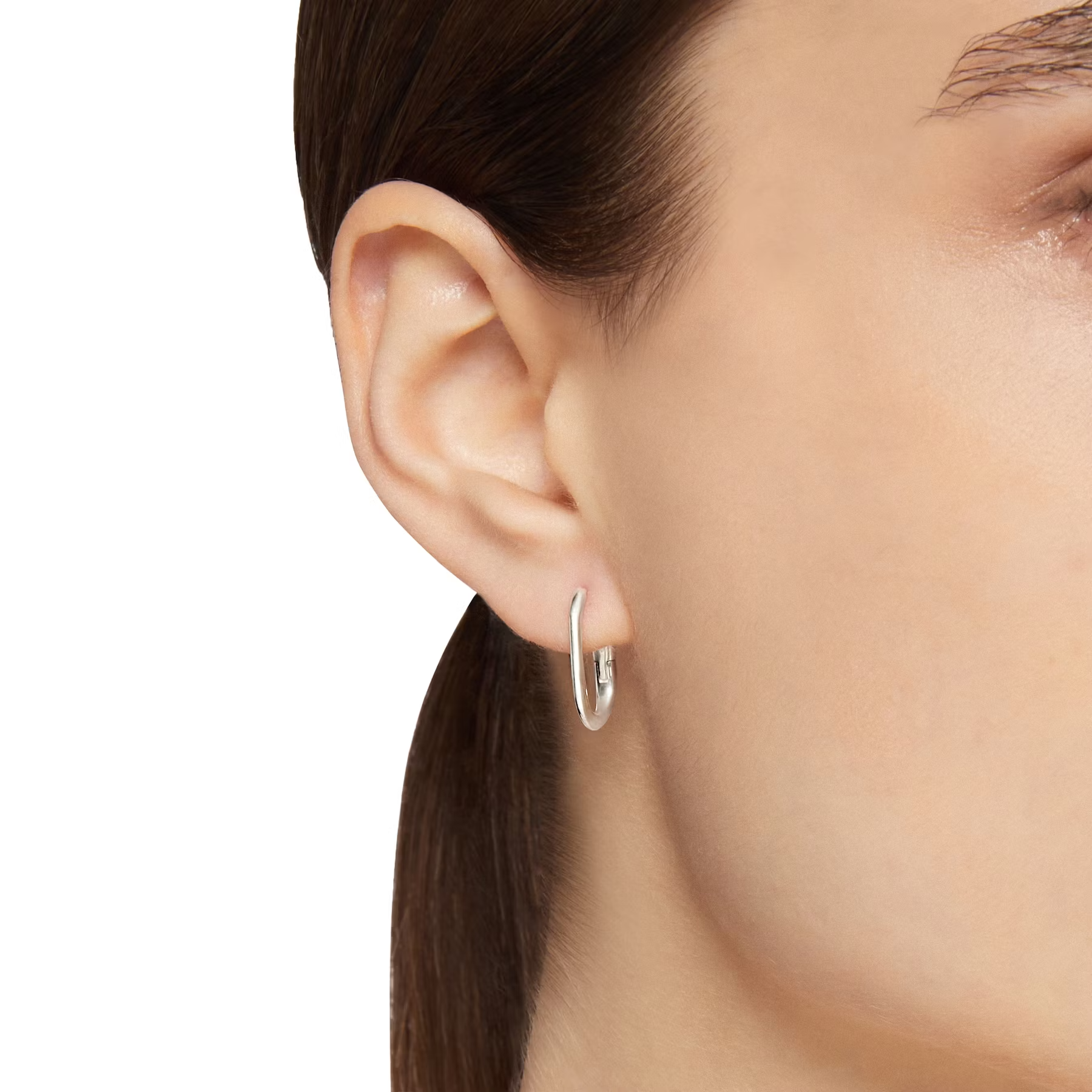 DoDo Silver Oval Hoop Earring DHC4000-ESSEN-000AG