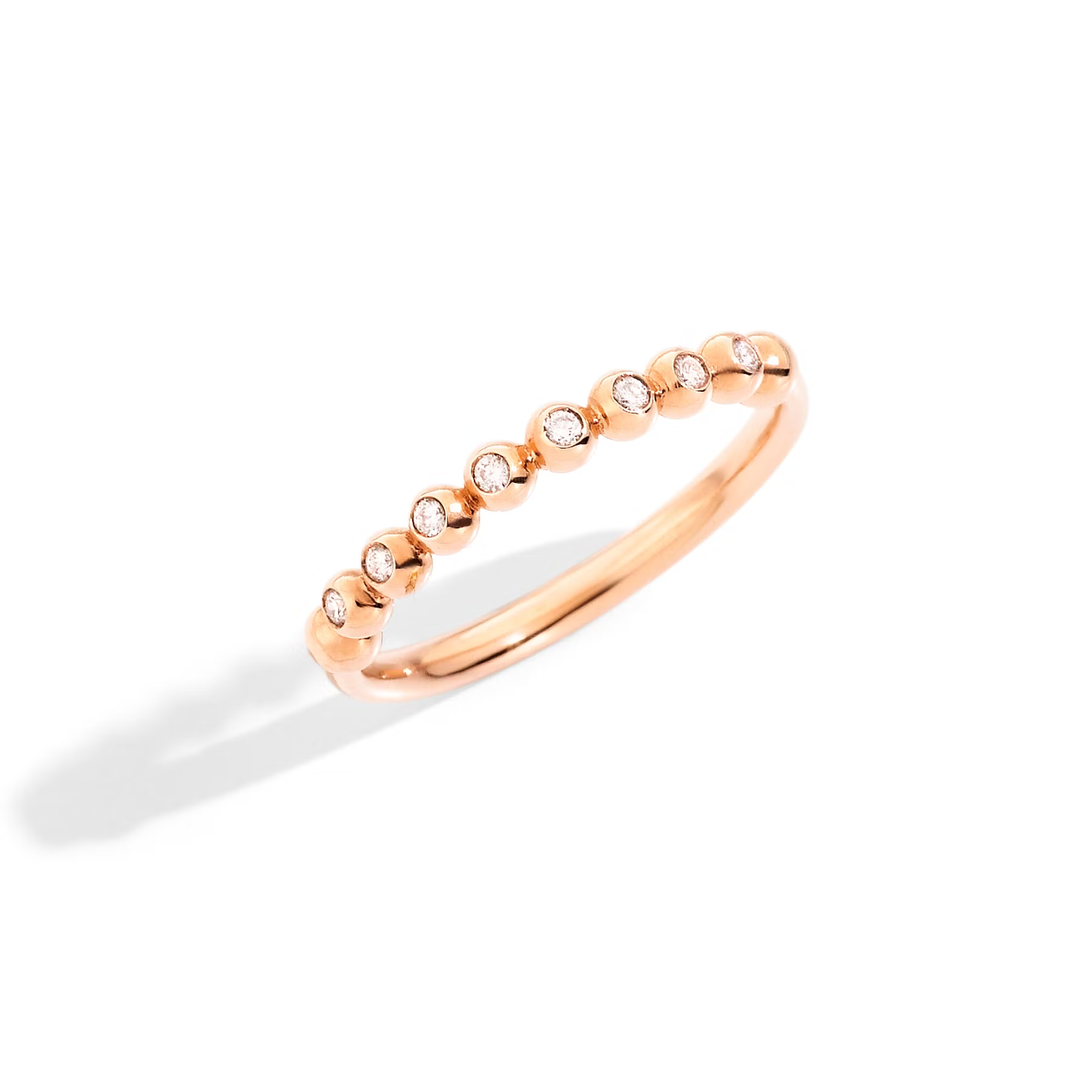Dodo Bollicine Diamond Ring in 9K Rose Gold DAC1001-BOLLI-DB09R