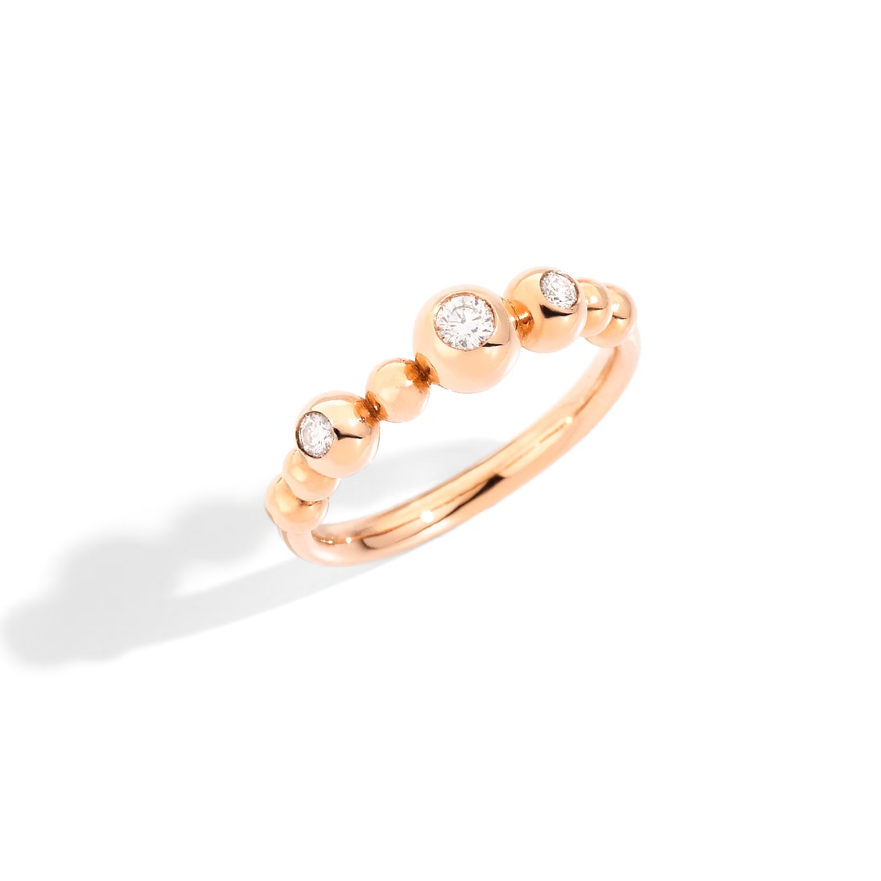 Dodo Bollicine Diamond Ring in Rose Gold