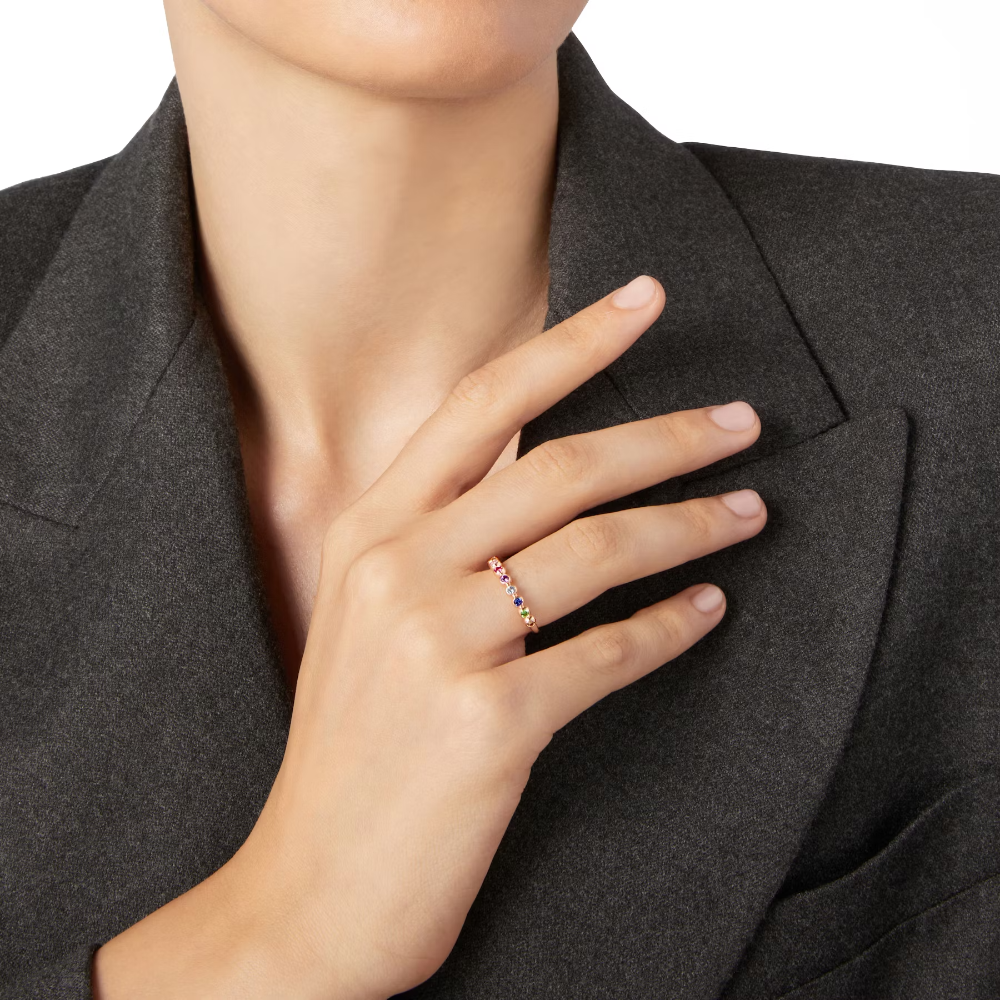 Dodo Bollicine Gemstone Ring in 9K Rose Gold