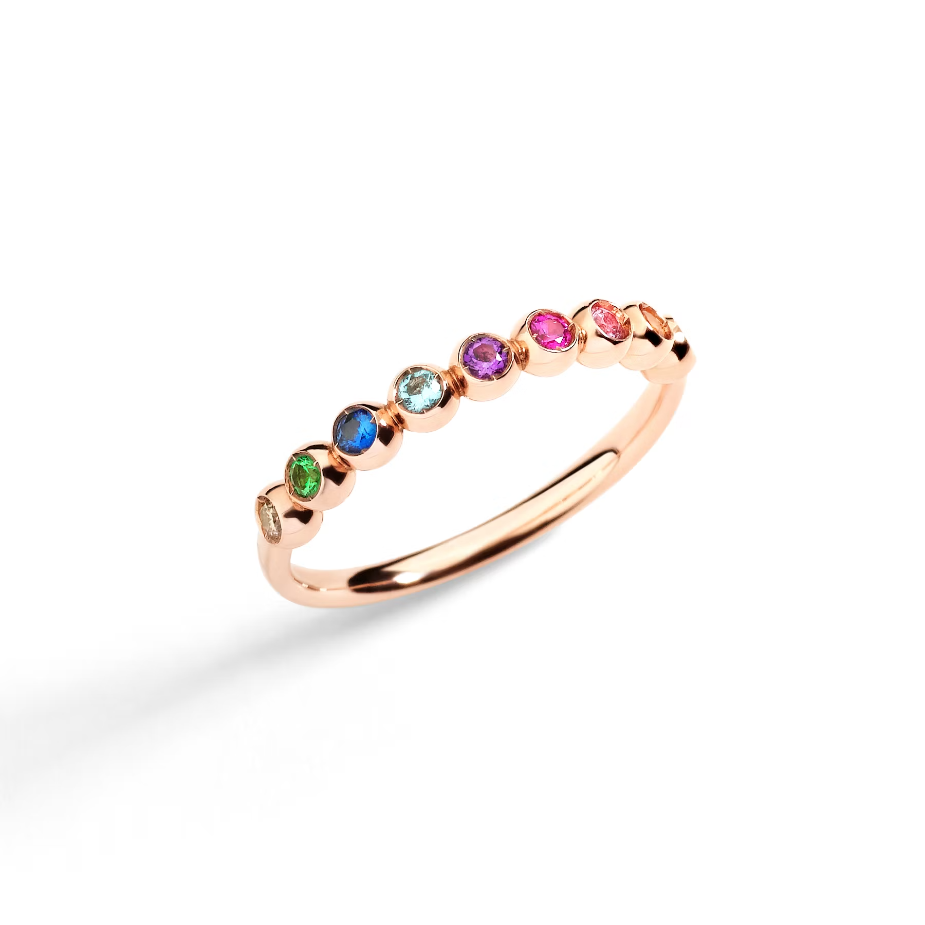 Dodo Bollicine Gemstone Ring in 9K Rose Gold