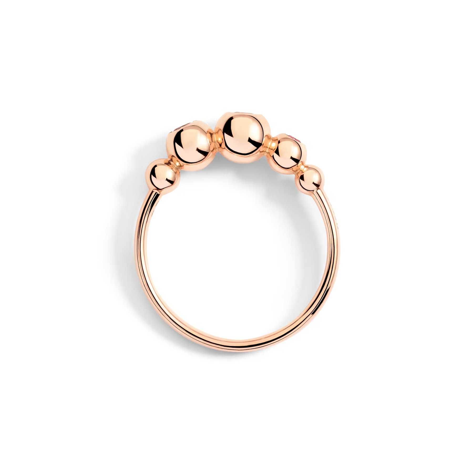 Dodo Bollicine Gemstone Ring in 9K Rose Gold with Pink Sapphire DAC3006-BOLLI-ZRI9R