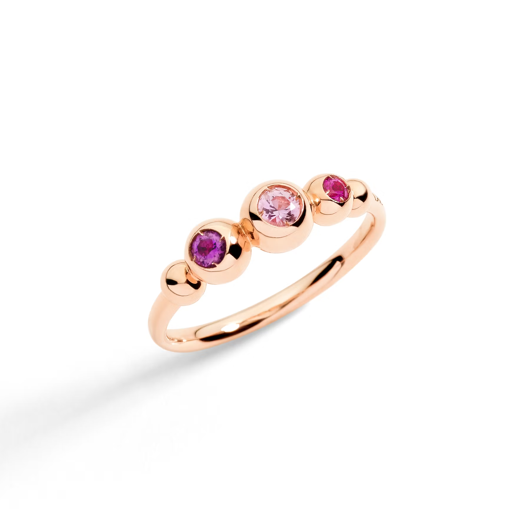 Dodo Bollicine Gemstone Ring in 9K Rose Gold with Pink Sapphire DAC3006-BOLLI-ZRI9R