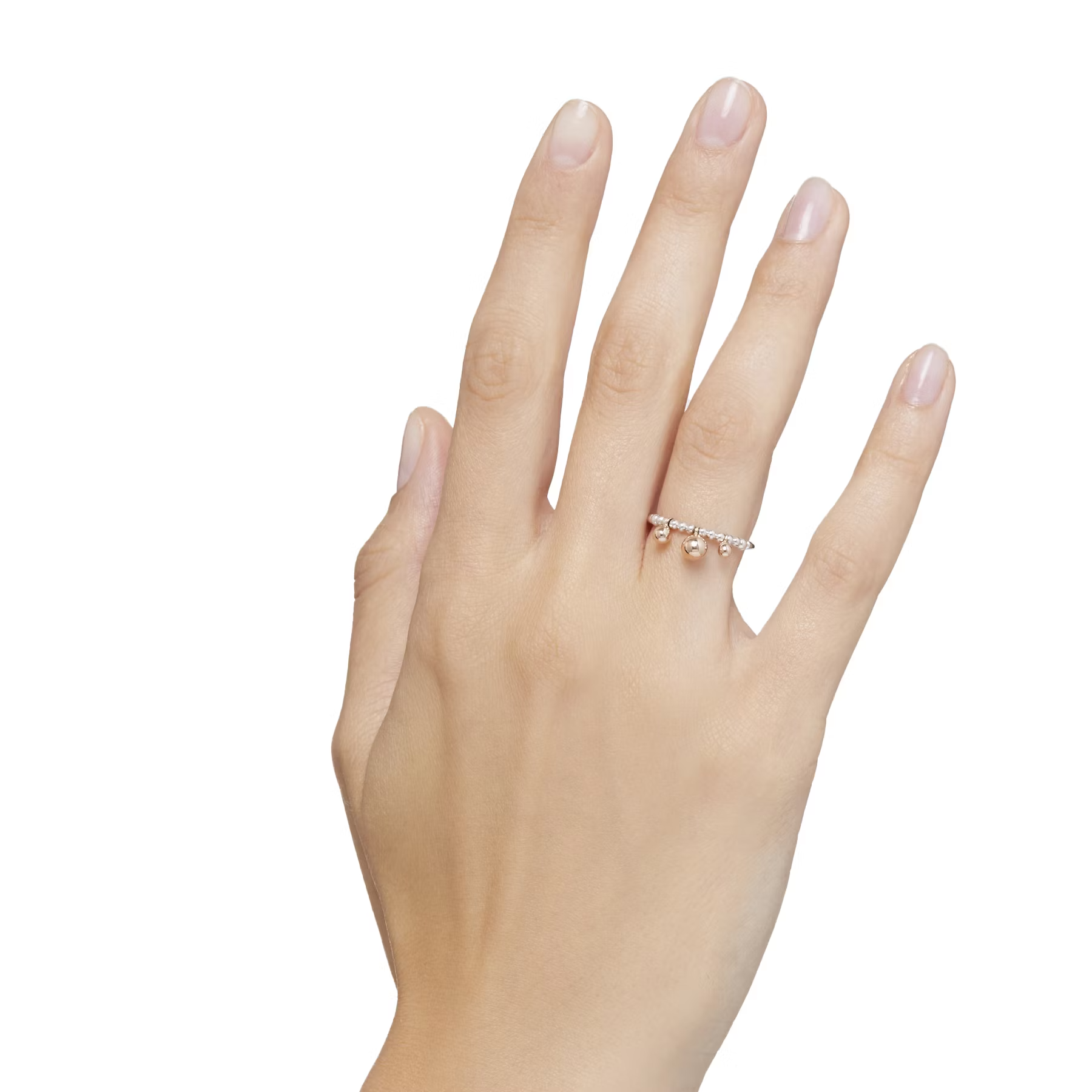 Dodo Bollicine Ring in Sterling Silver with Rose Gold and Silver Spheres