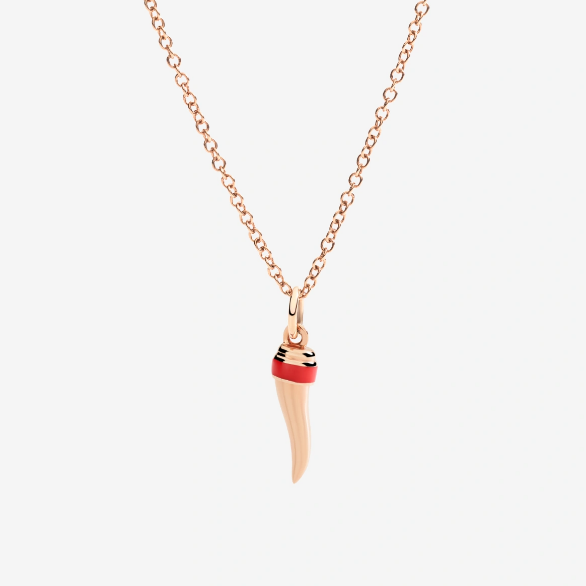 horn pendant charm in rose gold