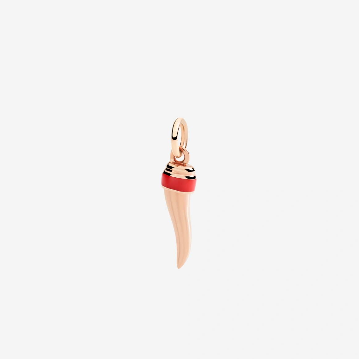 dodo rose gold horn charm with red enamel