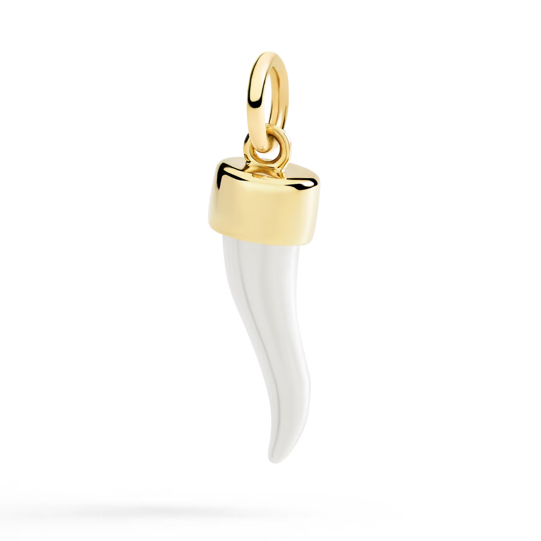 Horn charm in 9k yellow gold and silver