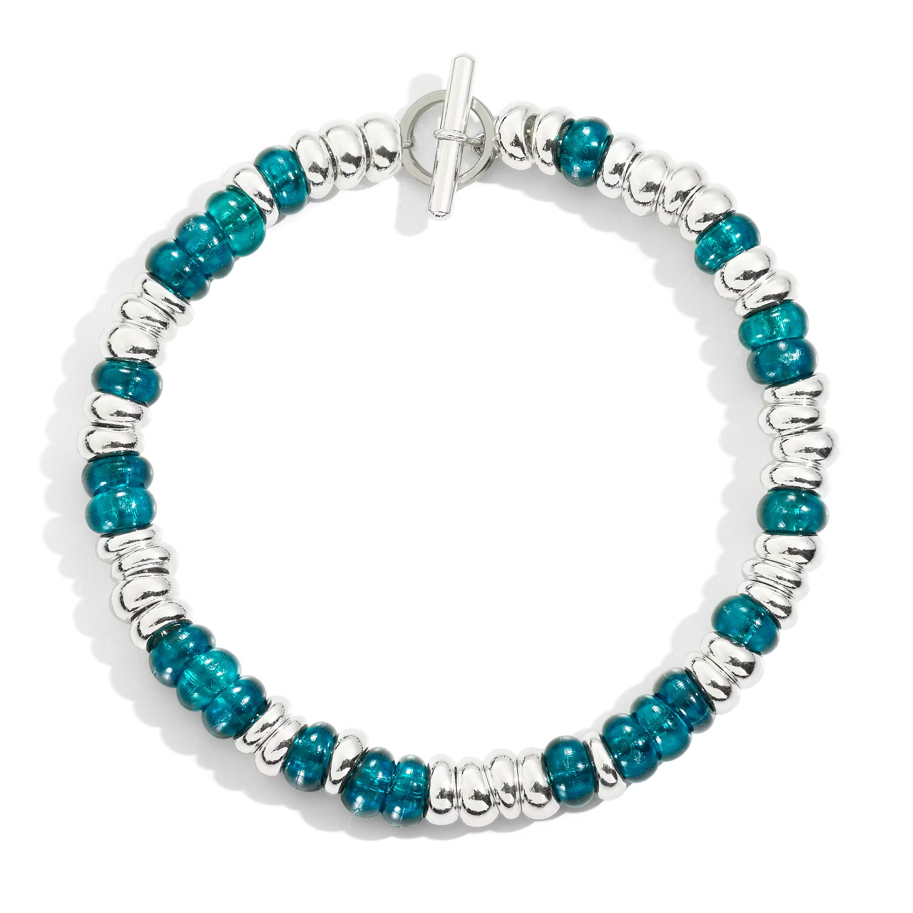 Dodo Rondelle Bracelet in Sterling Silver with Recycled Plastic (Dark Blue)