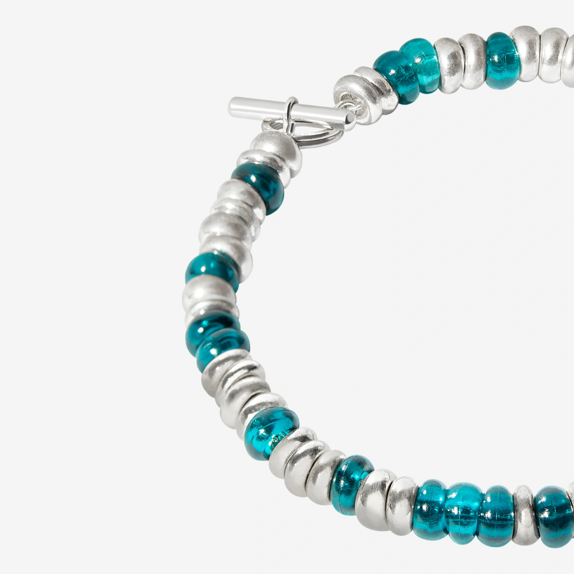 rondelle bracelet in sterling silver with recycled plastic beads from dodo italian designer