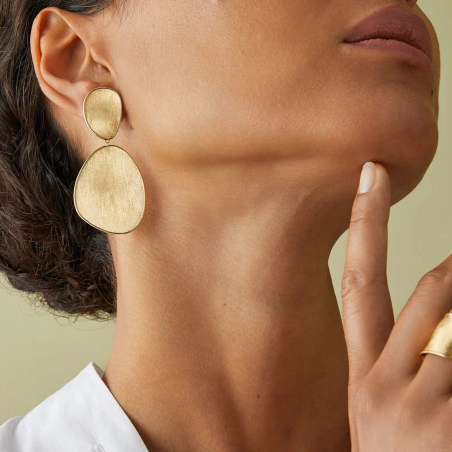 Marco Bicego Lunaria 18k Gold Earrings 2 Drop Large