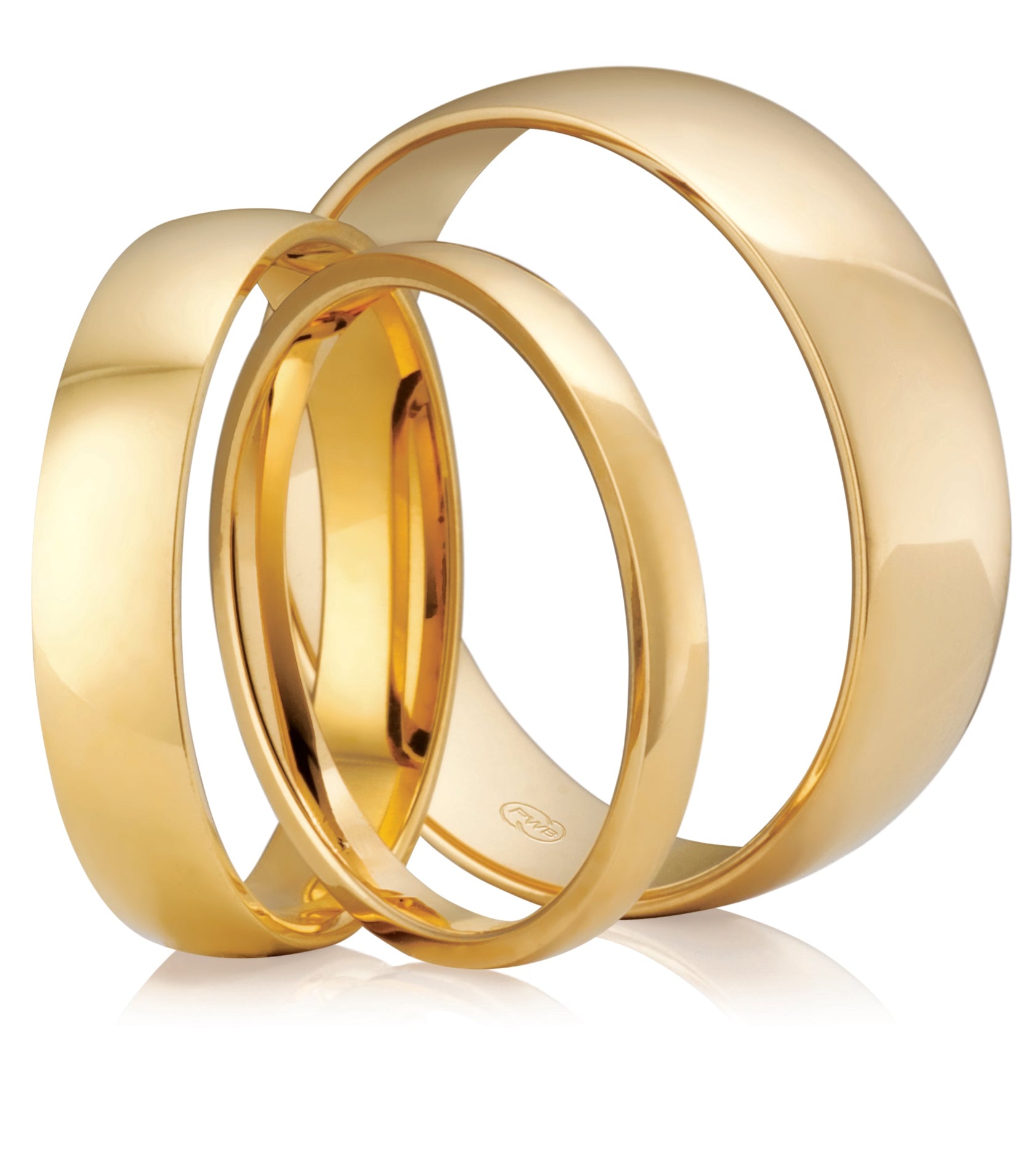 Half Round Mens gold wedding band