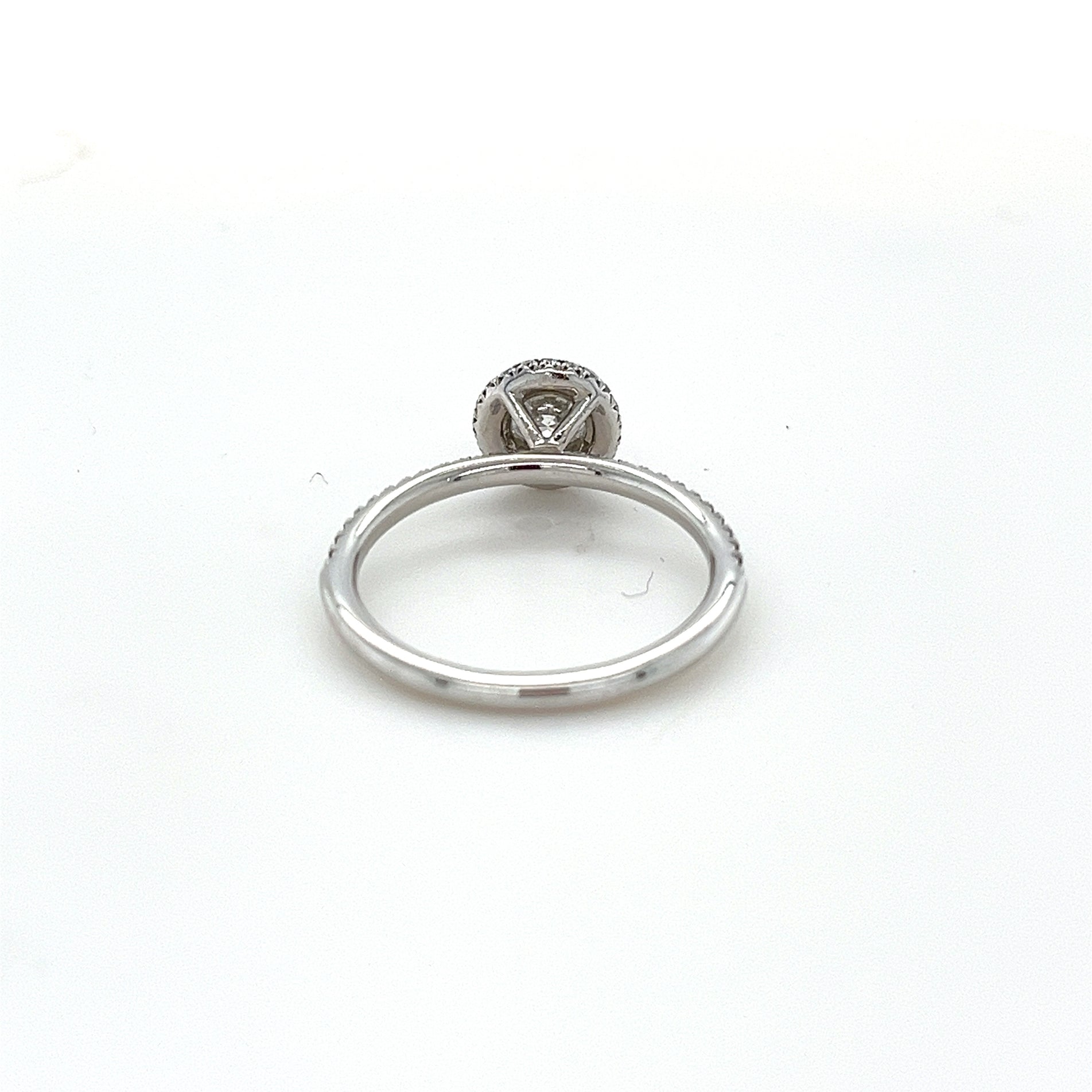 Lightbox image of diamond eternity ring with halo front view