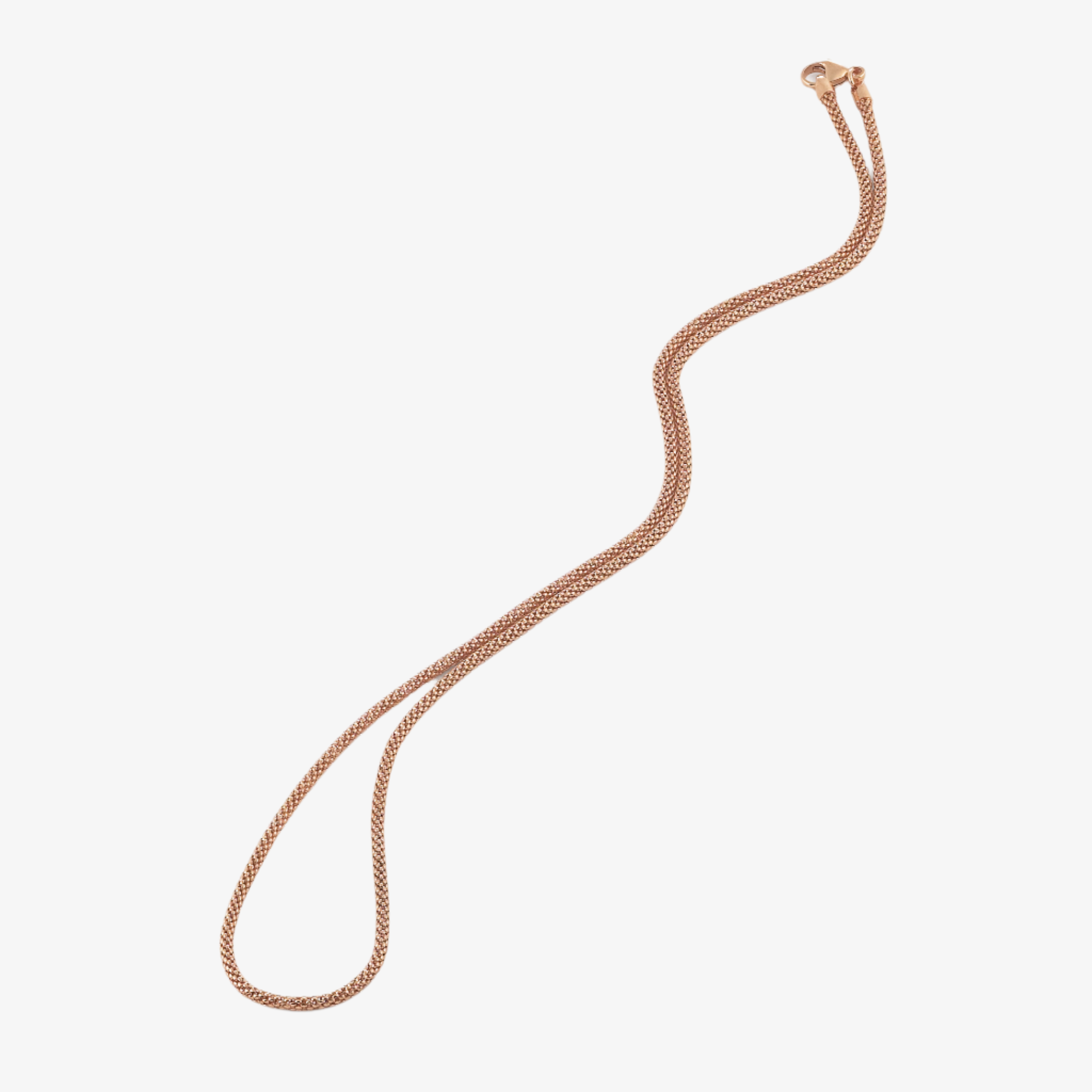 Al Coro Wheat Chain in 18k Rose Gold - Length 40cm