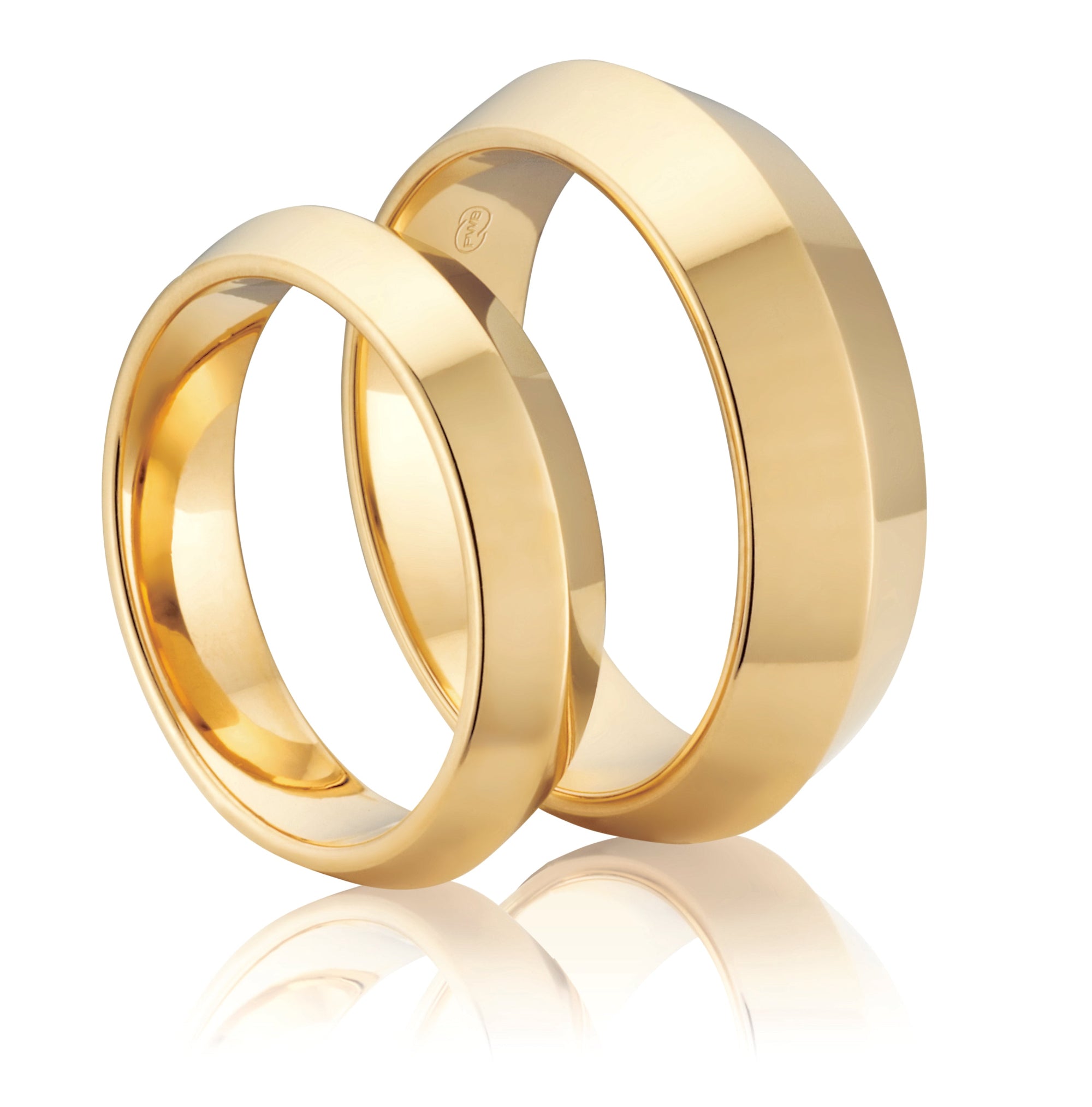 Knife Edge Profile Gold Wedding Band