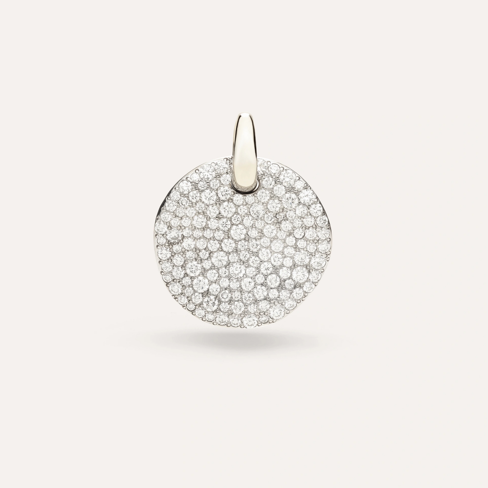 Large Sabbia Pendant in White Gold with Diamonds