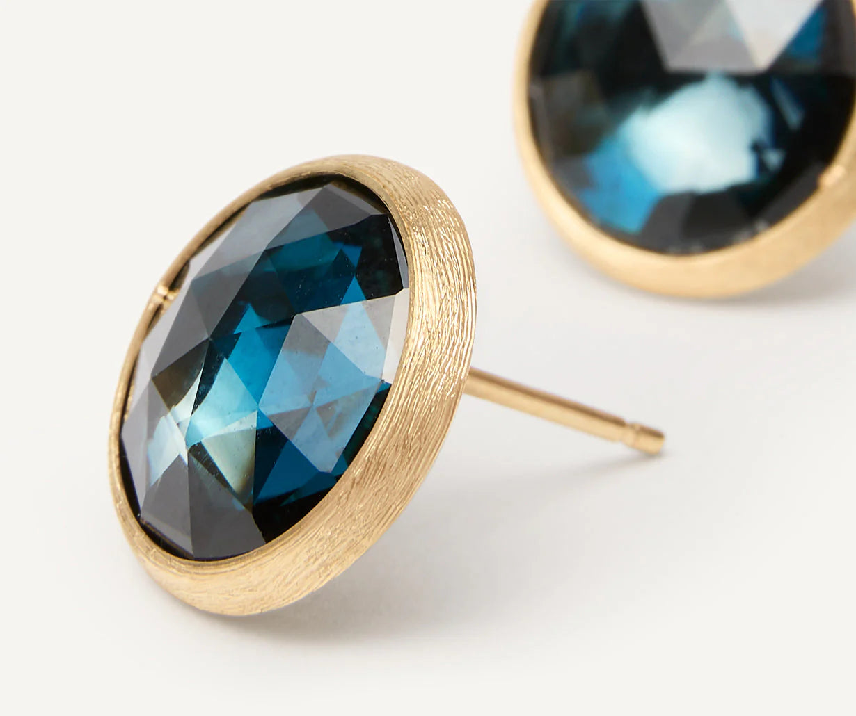 Marco Bicego Jaipur 18k Gold London Blue Stud Earrings - Orsini Jewellers