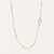 Long nudo neckalce in 18k rose and white gold with mother of pearl and white topaz
