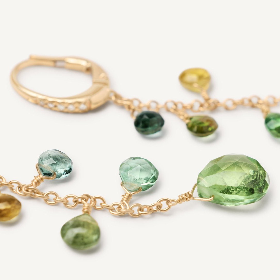 Marco Bicego 18k Gold Green Tourmaline Earrings with Diamond Accent - Orsini Jewellers