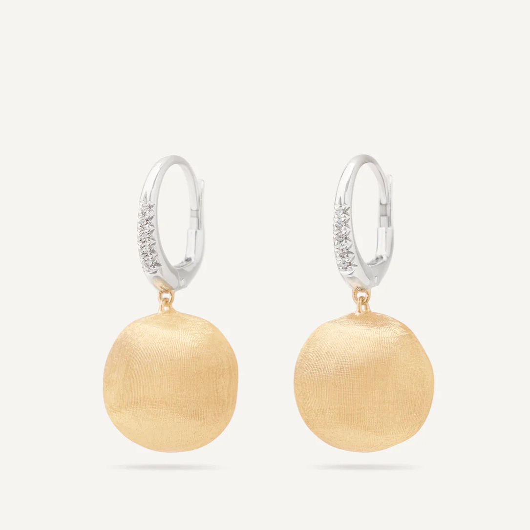 Marco Bicego Africa 18K Yellow Gold Pendant Earrings With Diamond Clip