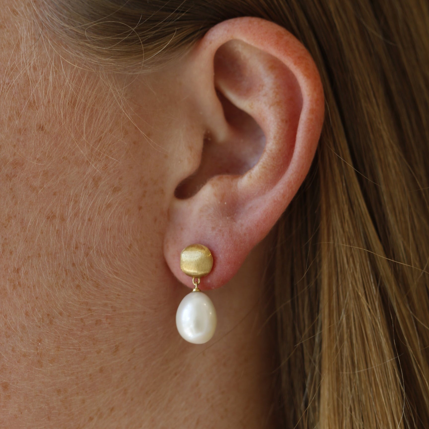 Marco Bicego Africa Earrings Freshwater Pearls 18k Gold OB1011 PL01 Y