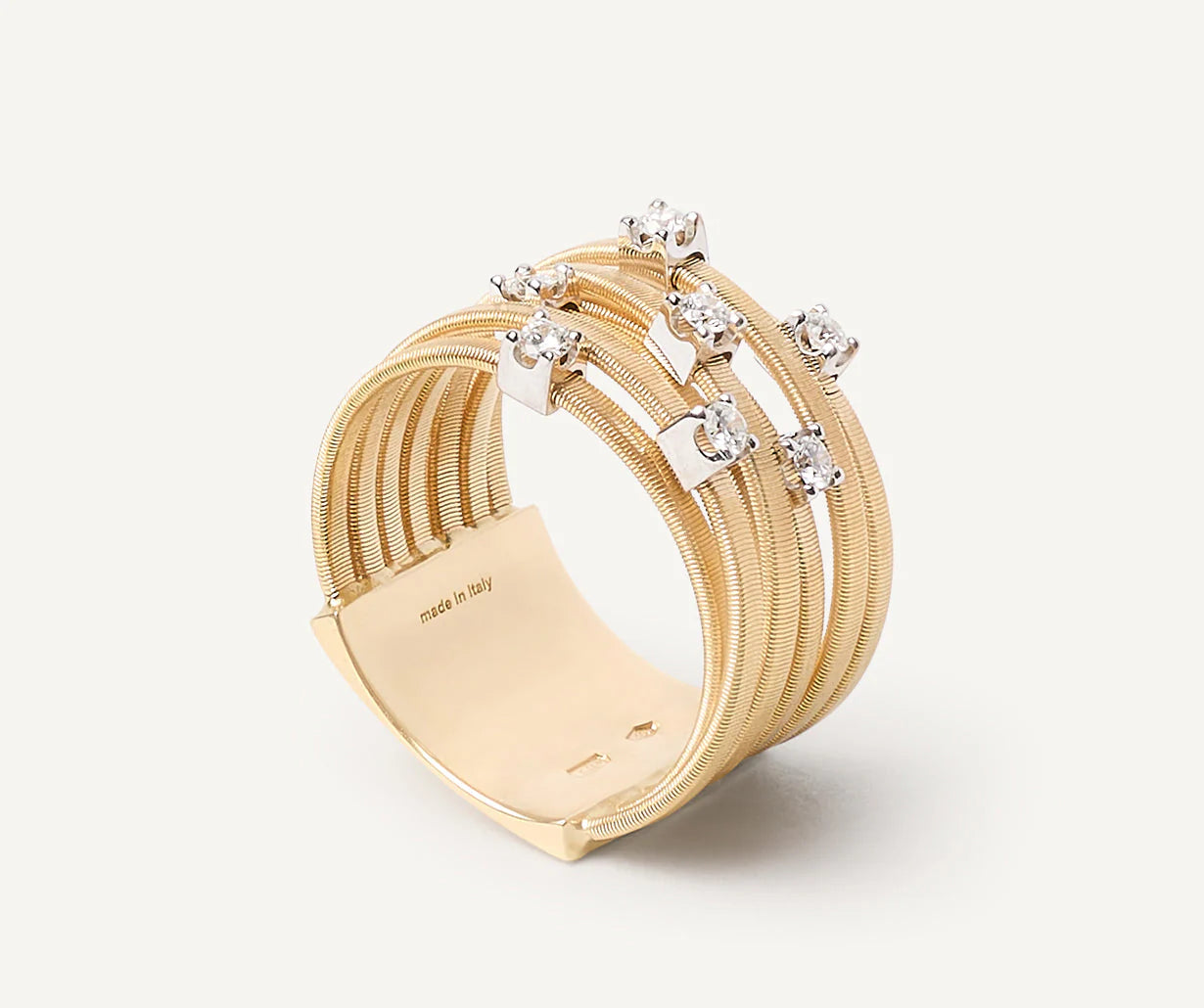 Marco Bicego Goa 18k Yellow Gold Diamond 7 Strand Ring - Orsini Jewellers