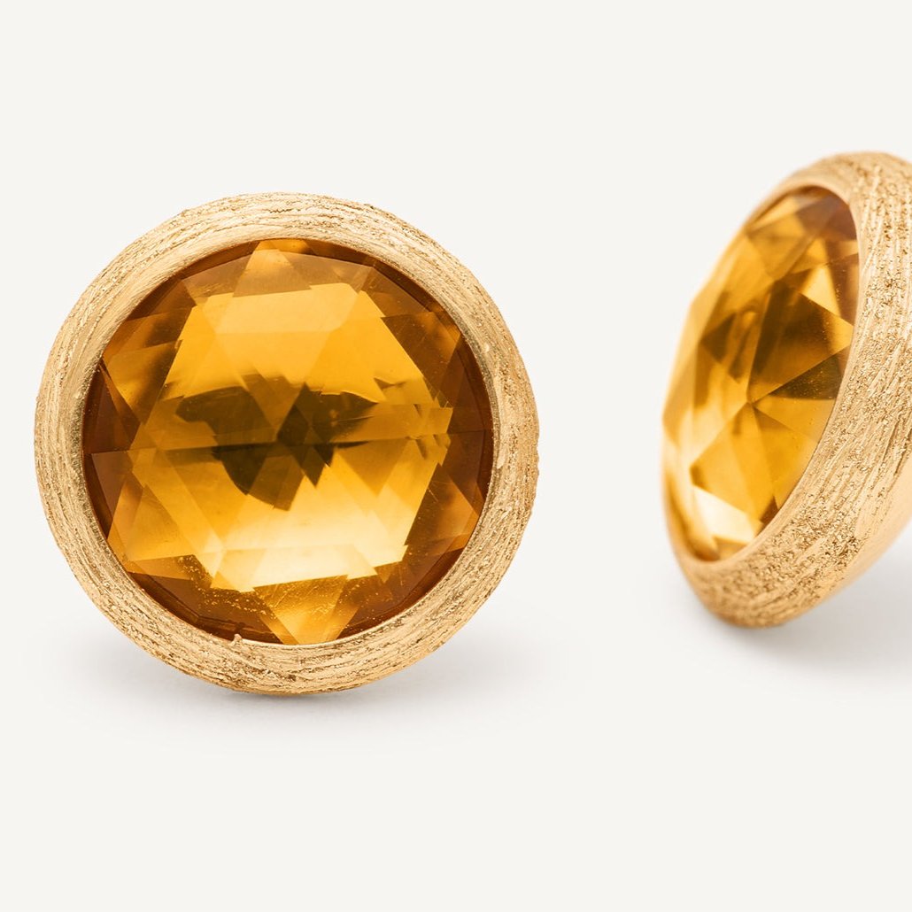 Marco Bicego Jaipur 18k Gold Citrine Quartz Earrings OB957 QG01 Y