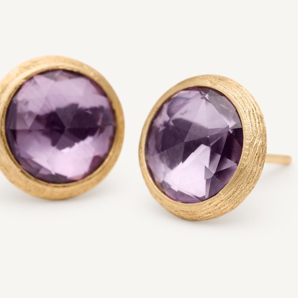 Marco Bicego Jaipur 18k Gold Purple Amethyst Earrings OB957 AL01 Y
