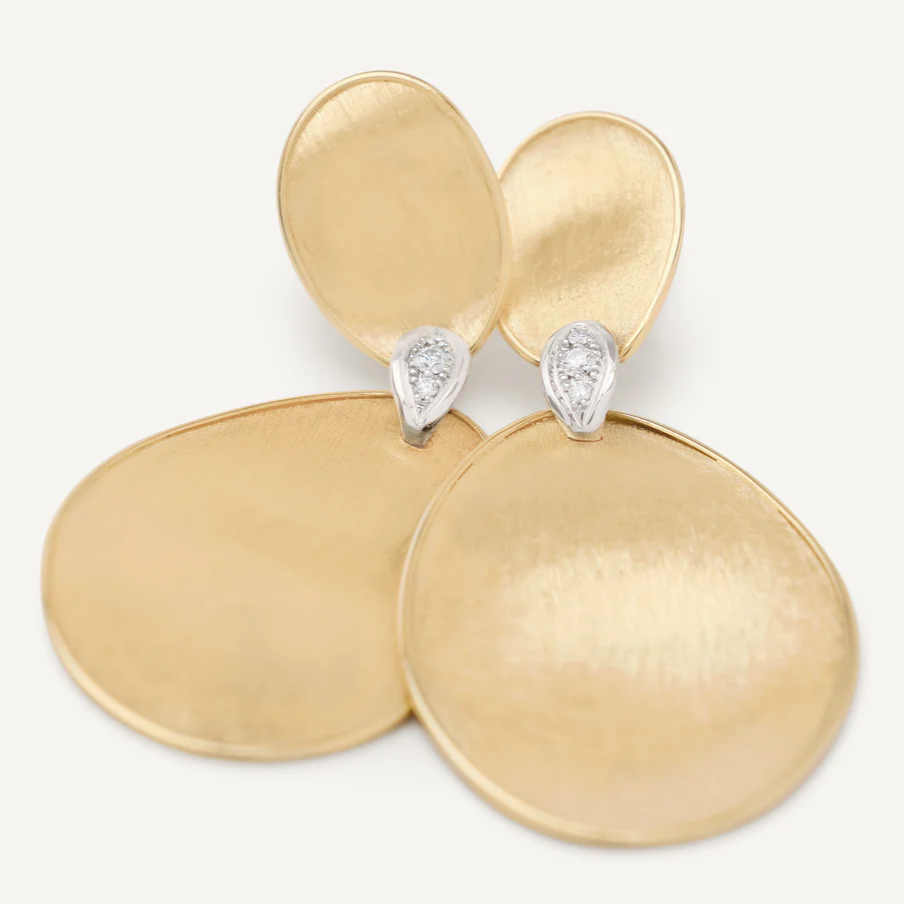 Marco Bicego Lunaria 2 Drop Earrings with Diamond Accents (Large) Orsini Fine Jewellery