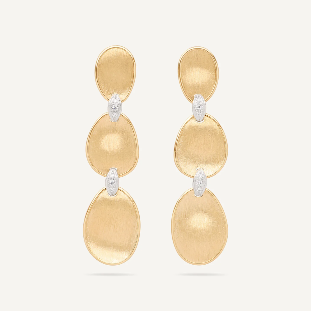 Marco Bicego Lunaria Drop Earrings with Diamond Accents
