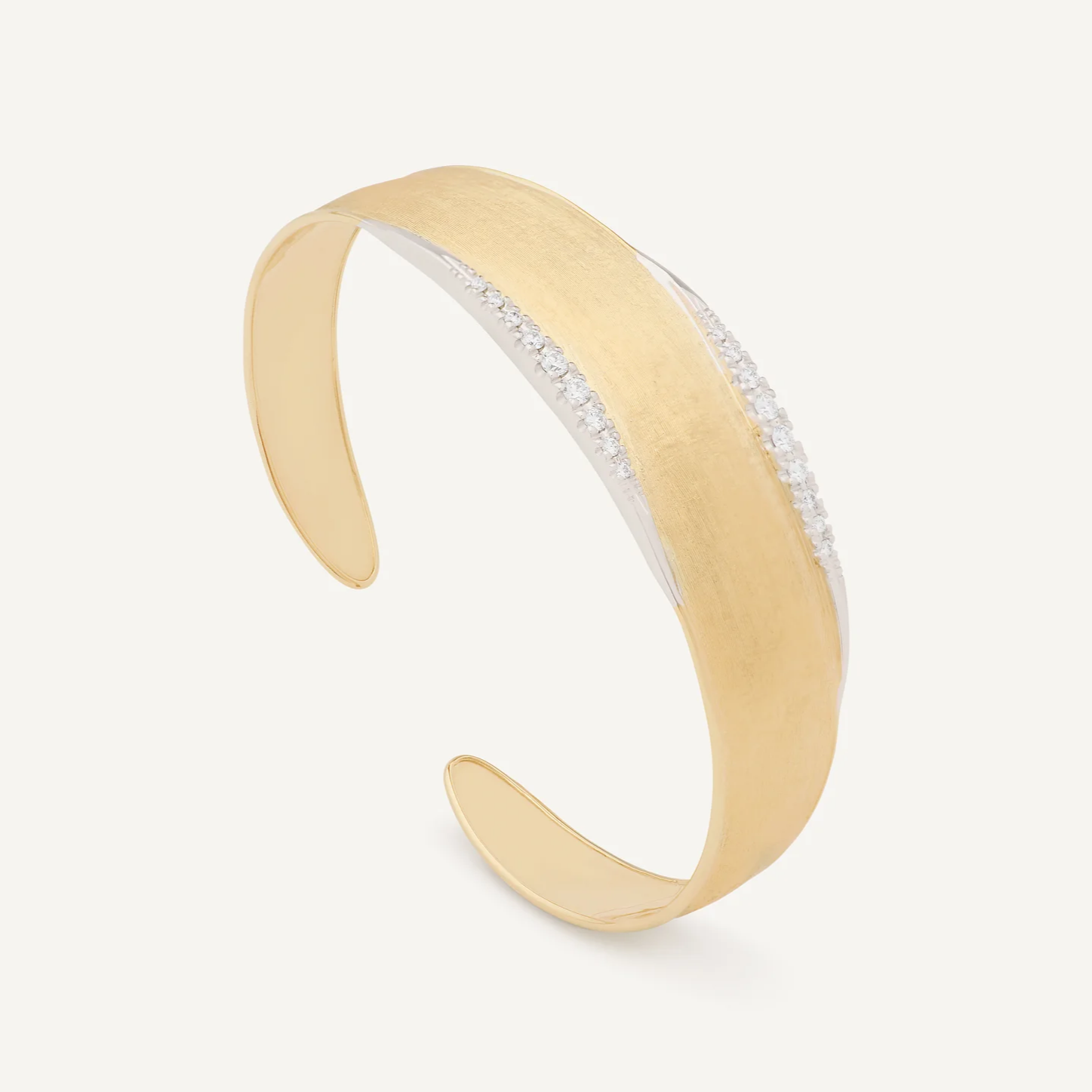 Marco Bicego Lunaria Gold Bangle with Diamond Detail (Medium) SB124_B_YW