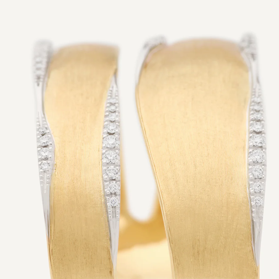 Marco Bicego Lunaria Gold Double Bangle with Diamond Detail