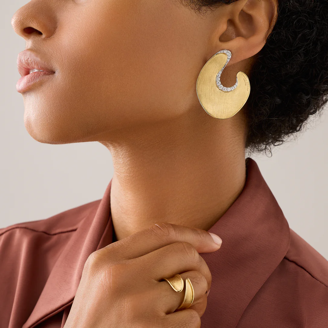 Marco Bicego Lunaria Statement Earrings with Diamonds