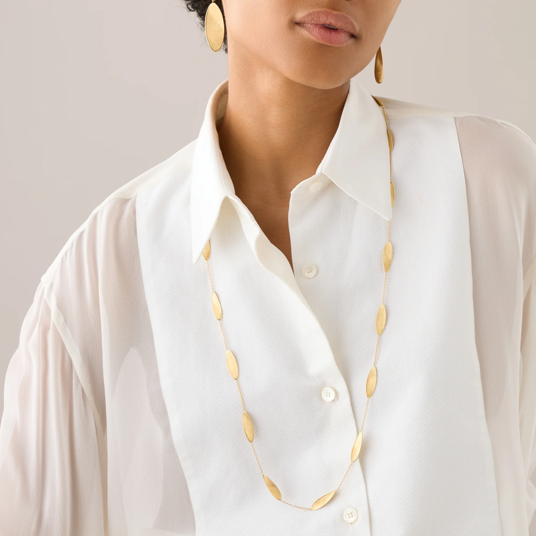 Marco Bicego Lunaria Twist Classic Gold Necklace (Long) CB2897_Y