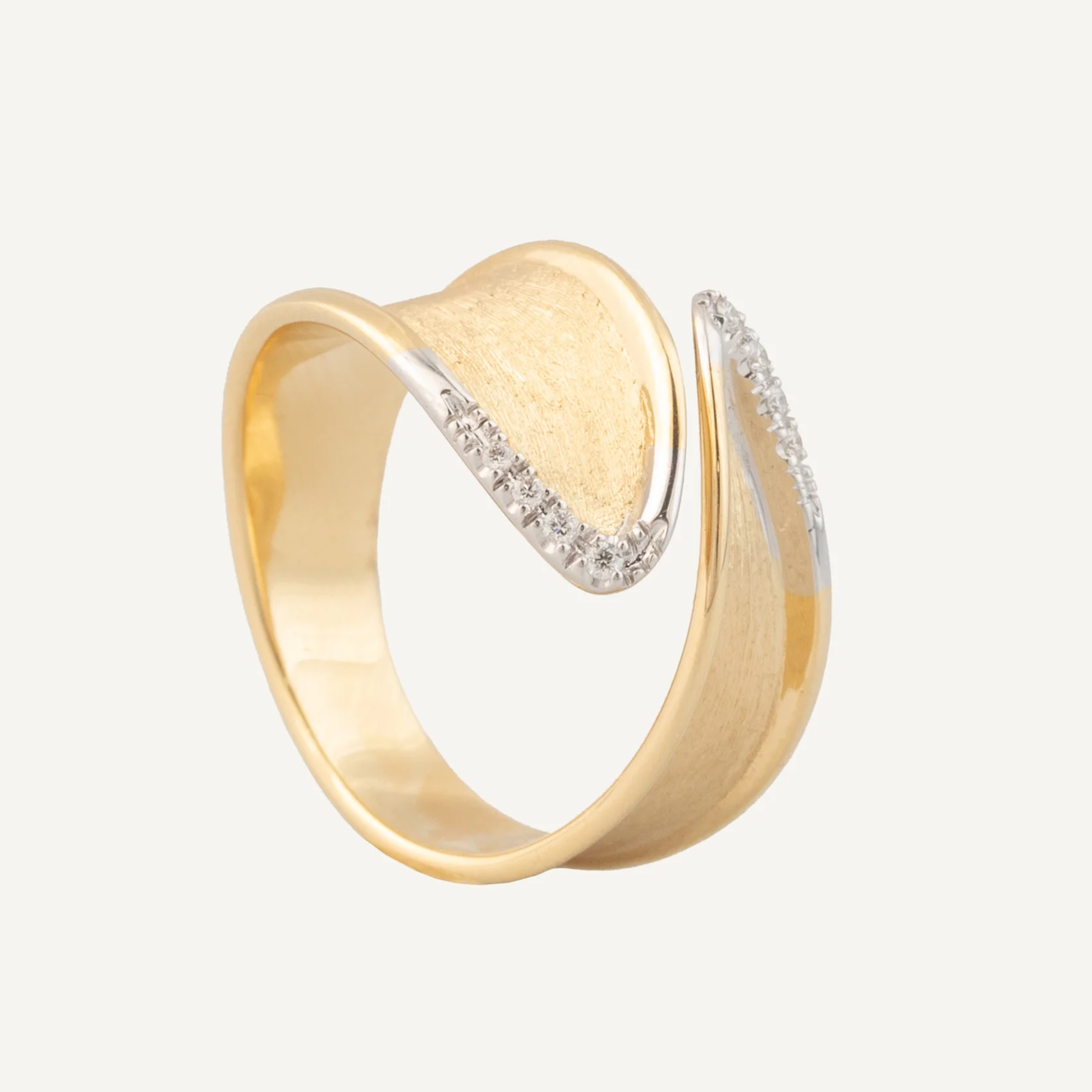 Marco Bicego Lunaria Twist Classic Gold and Diamond Open Ring AB660_B_YW orsini fine jewellery