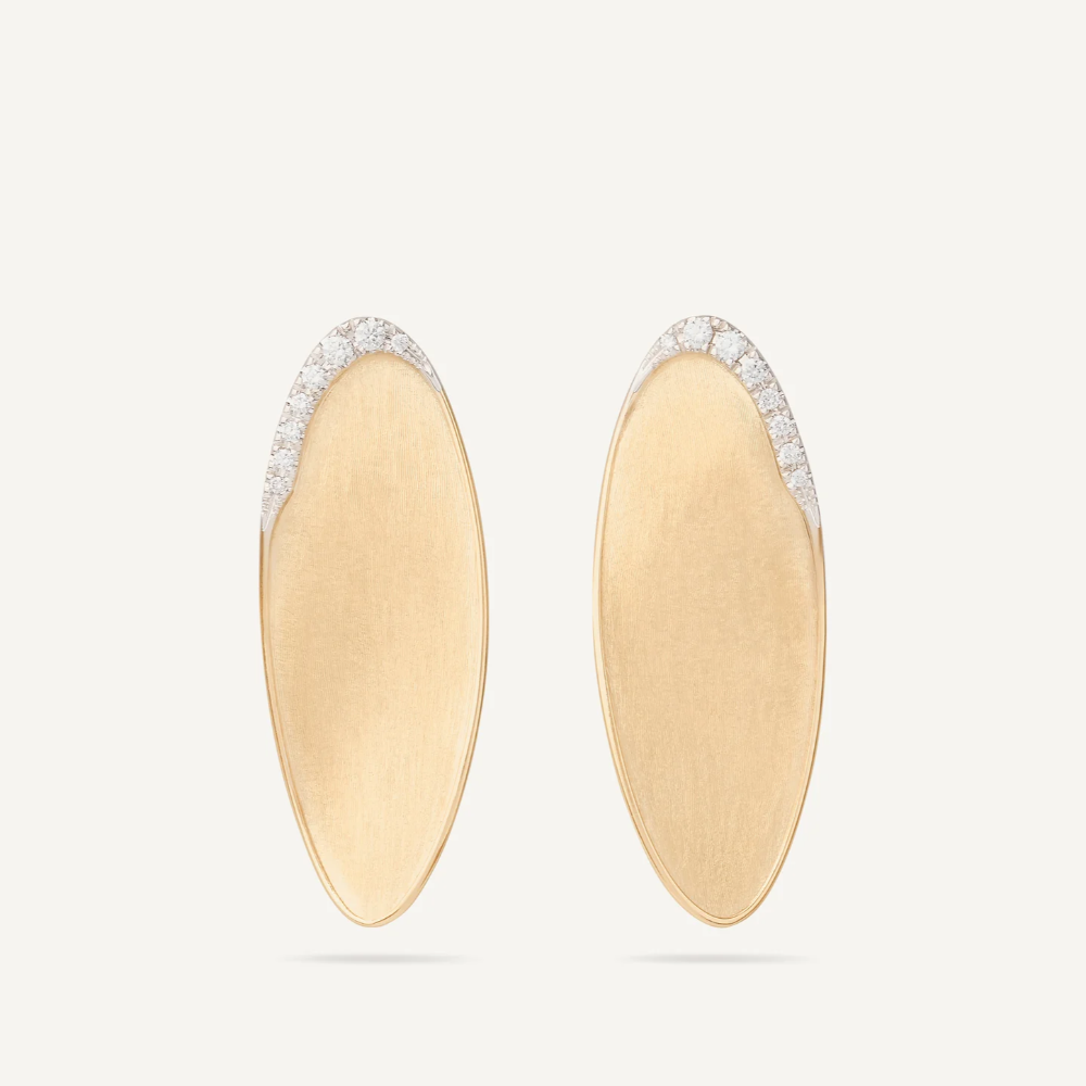 Marco Bicego Lunaria Twist Statement Earrings with Diamond Detail