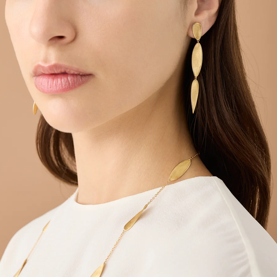 Marco Bicego Lunaria Twist Triple Leaf Gold Earrings Orsini
