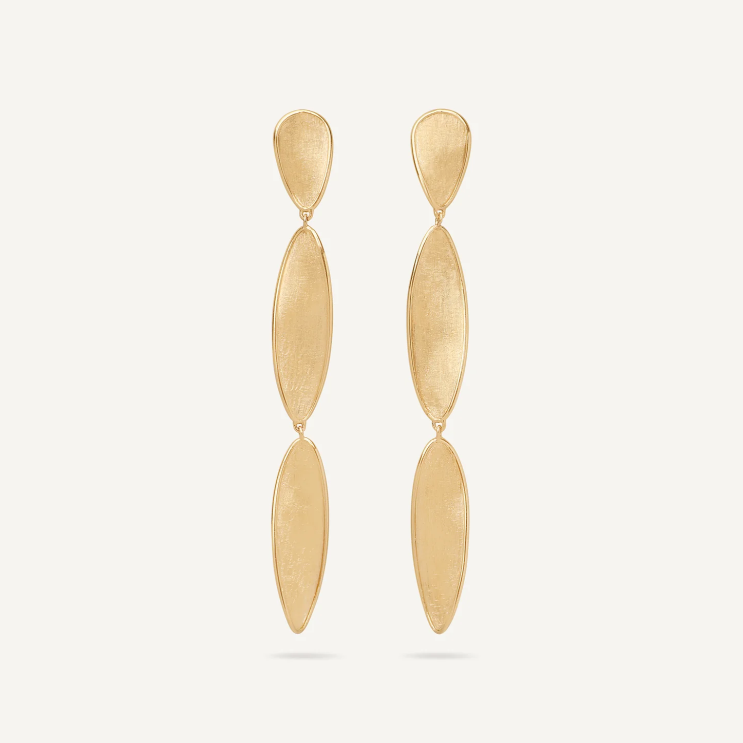 Marco Bicego Lunaria Twist Triple Leaf Gold Earrings OB1918_Y
