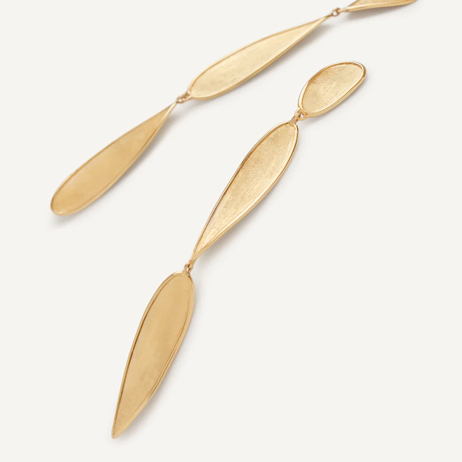 Marco Bicego Lunaria Twist Triple Leaf Gold Earrings Orsini Fine Jewellery