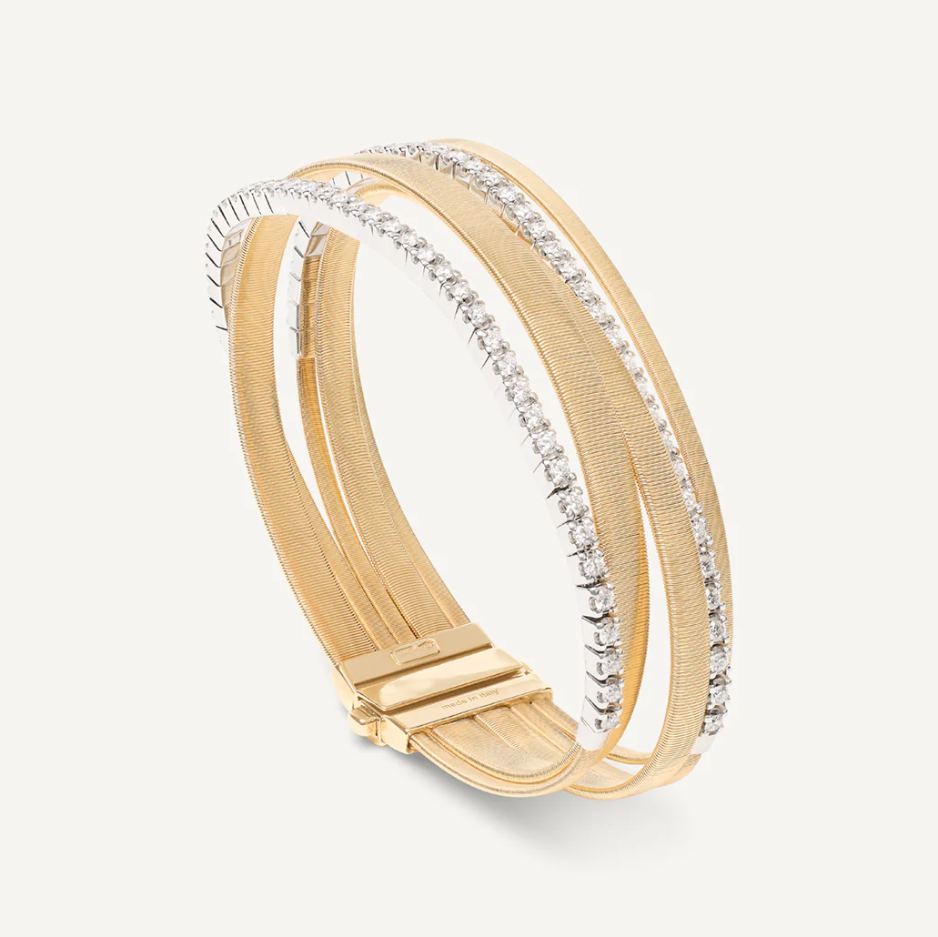 Marco Bicego Masai 18k Gold Diamond Tennis Bracelet 5 Strand BG745-L-B_YW