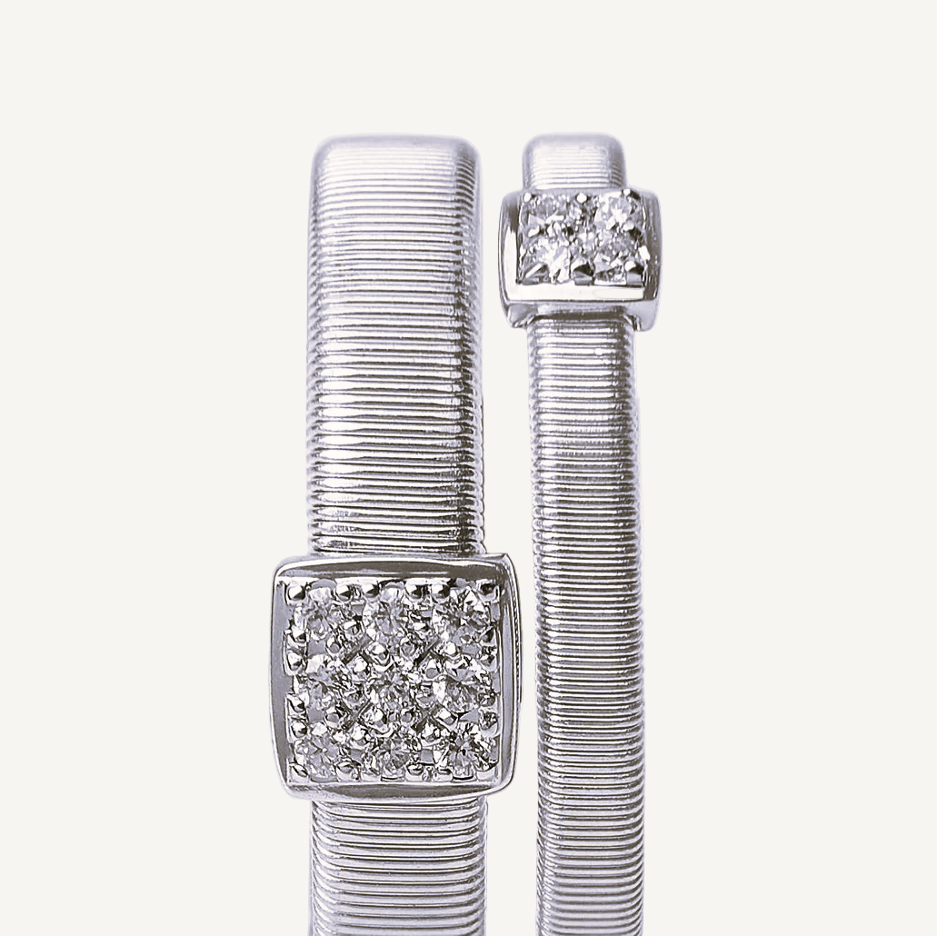 Marco Bicego Masai 18k Gold Pavè Diamond Ring Double