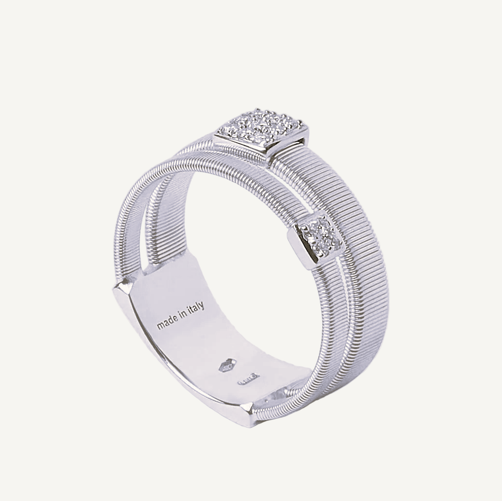 Marco Bicego Masai 18k Gold Pavè Diamond Ring Double