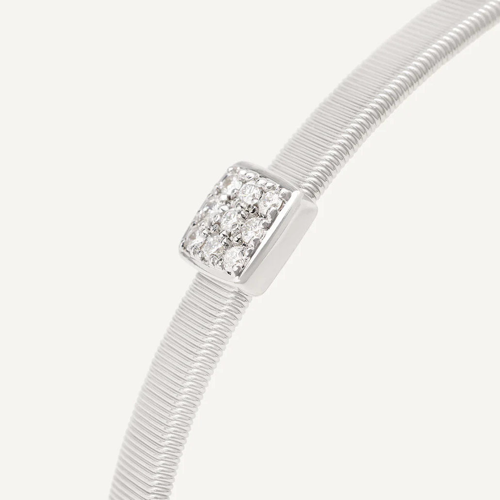 Marco Bicego Masai 18k White Gold Pavè Diamond Bracelet 1 Strand