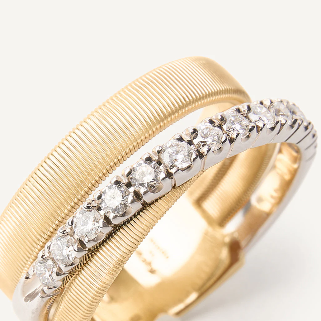 Marco Bicego Masai 18k Yellow Gold Coil Pavè Band Diamond Ring