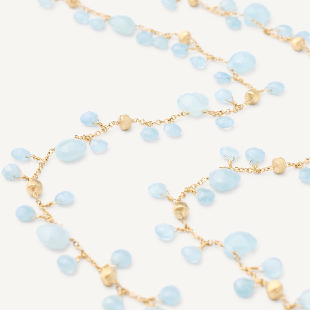 Marco Bicego Paradise Aquamarine Gemstone Long Necklace - Orsini Jewellers